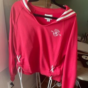 BDG Red Lace-Up Sweatshirt